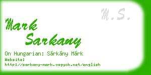 mark sarkany business card