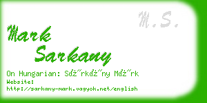 mark sarkany business card